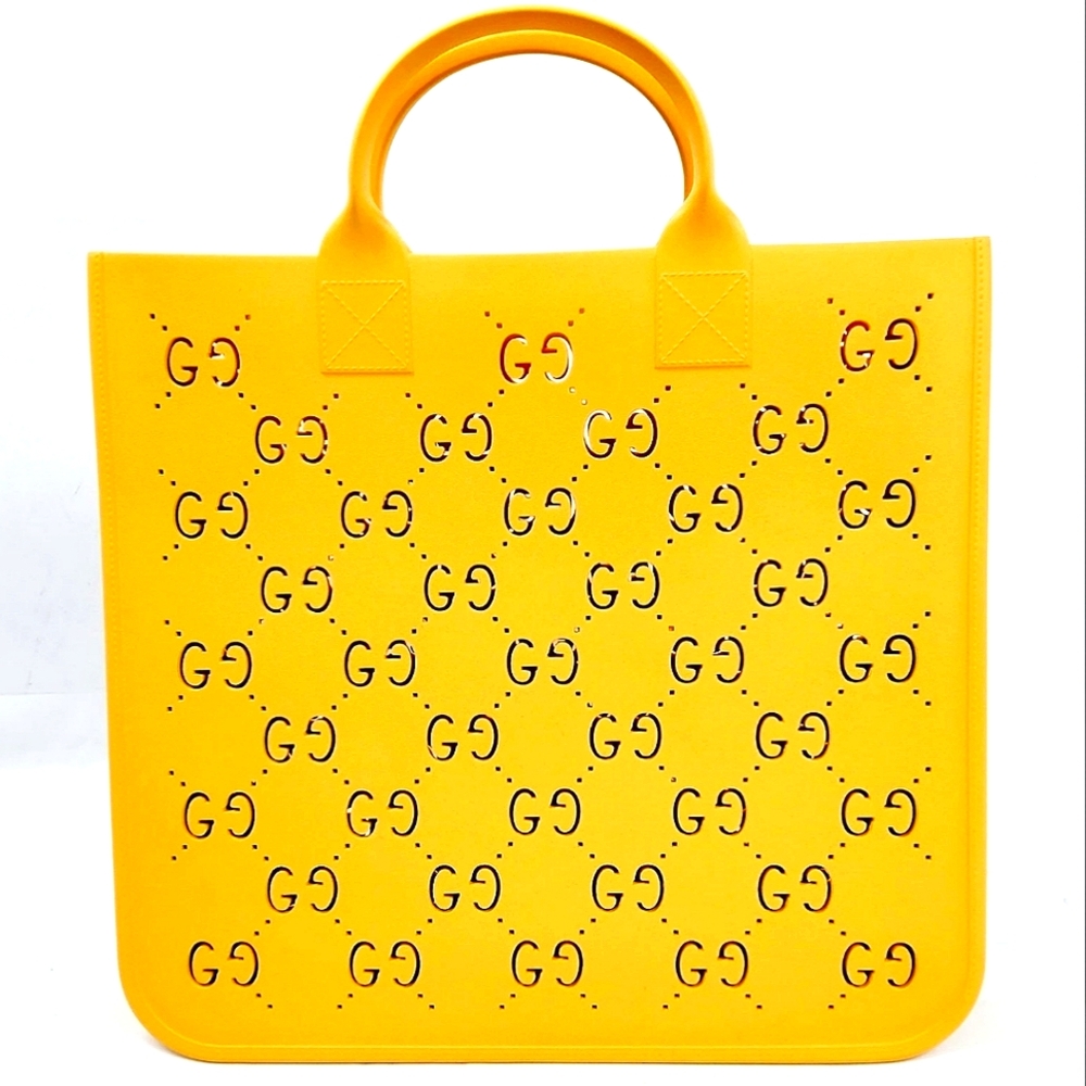 GUCCI DOUBLE G YELLOW RUBBER TOTE